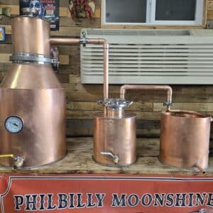 ten gallon copper still with thumper and worm