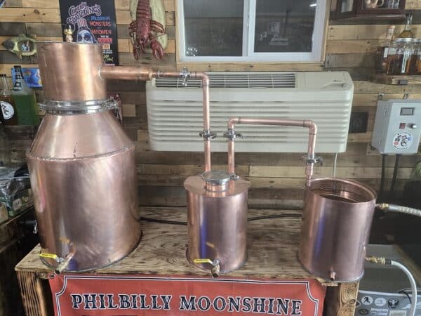 20 Gallon Copper Still with Thumper, and Worm