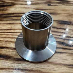 2-inch tri-fitting to 1-inch fnpt adapter.