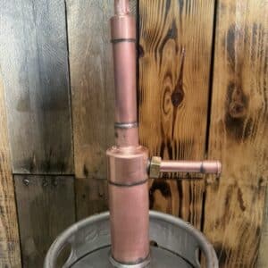 Downcomer for turning kegs into distilling thumper