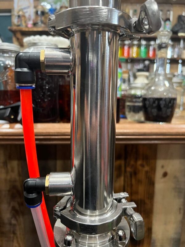 2-inch stainless steel dephlegmator with hoses.