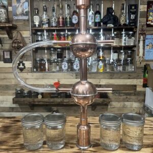Hand made copper dephlegmator.