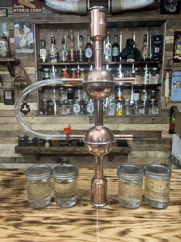 Hand made copper dephlegmator.