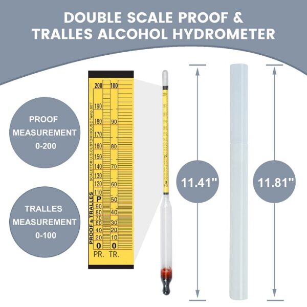 Proofing hydrometer with graduated cylinder.