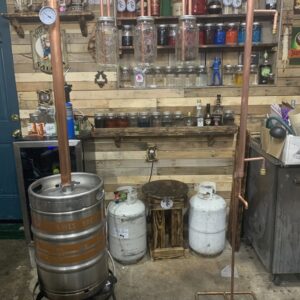 Three foot column with jar setup, big dog vertical condenser, and stand