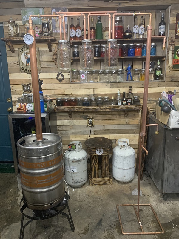 Three foot column with jar setup, big dog vertical condenser, and stand