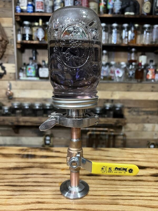 Pint mason jar infuser for thumpers, with 1.5-inch tri-fittings