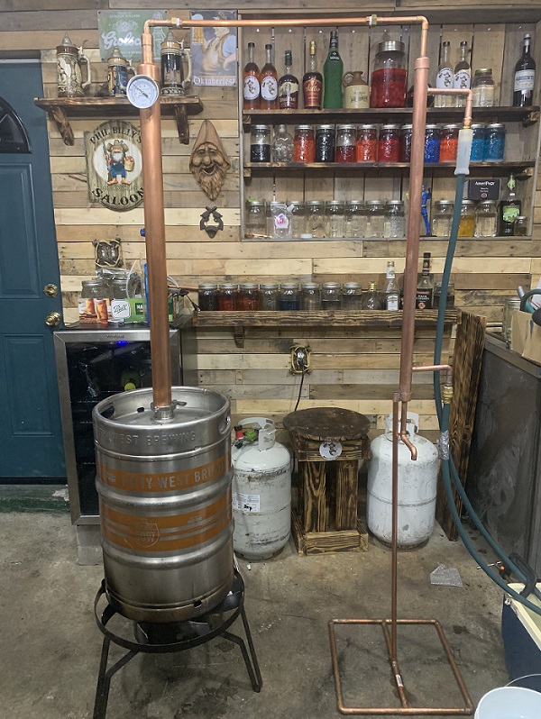 Three foot column with big dog vertical condenser and stand