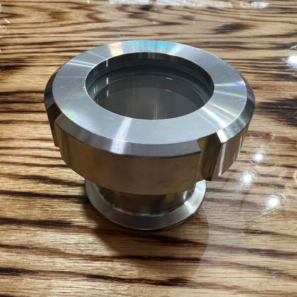 Two inch front facing stainless sight glass.