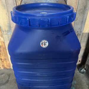65-gallon fermentation barrel.