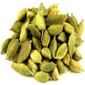 Green cardamom pods.