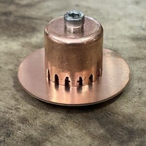 Copper bubble plate insert for 2-inch tri-fitting.