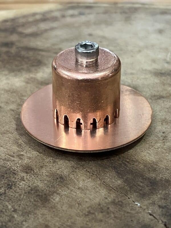 Copper bubble plate insert for 2-inch tri-fitting.