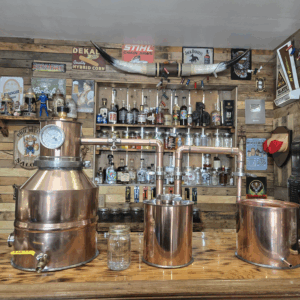 3-Gallon copper pot still.