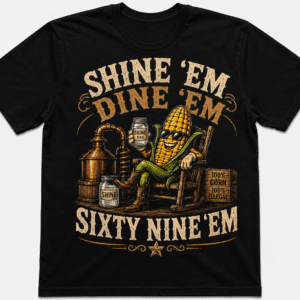 Super funny moonshine T-shirt.