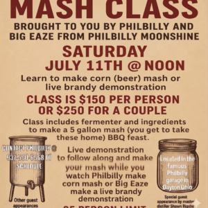 Learn how to make moonshine at our mash class.