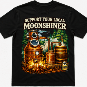 One of a kind support your local moonshiner t shit made by PhilBilly Moonshine.